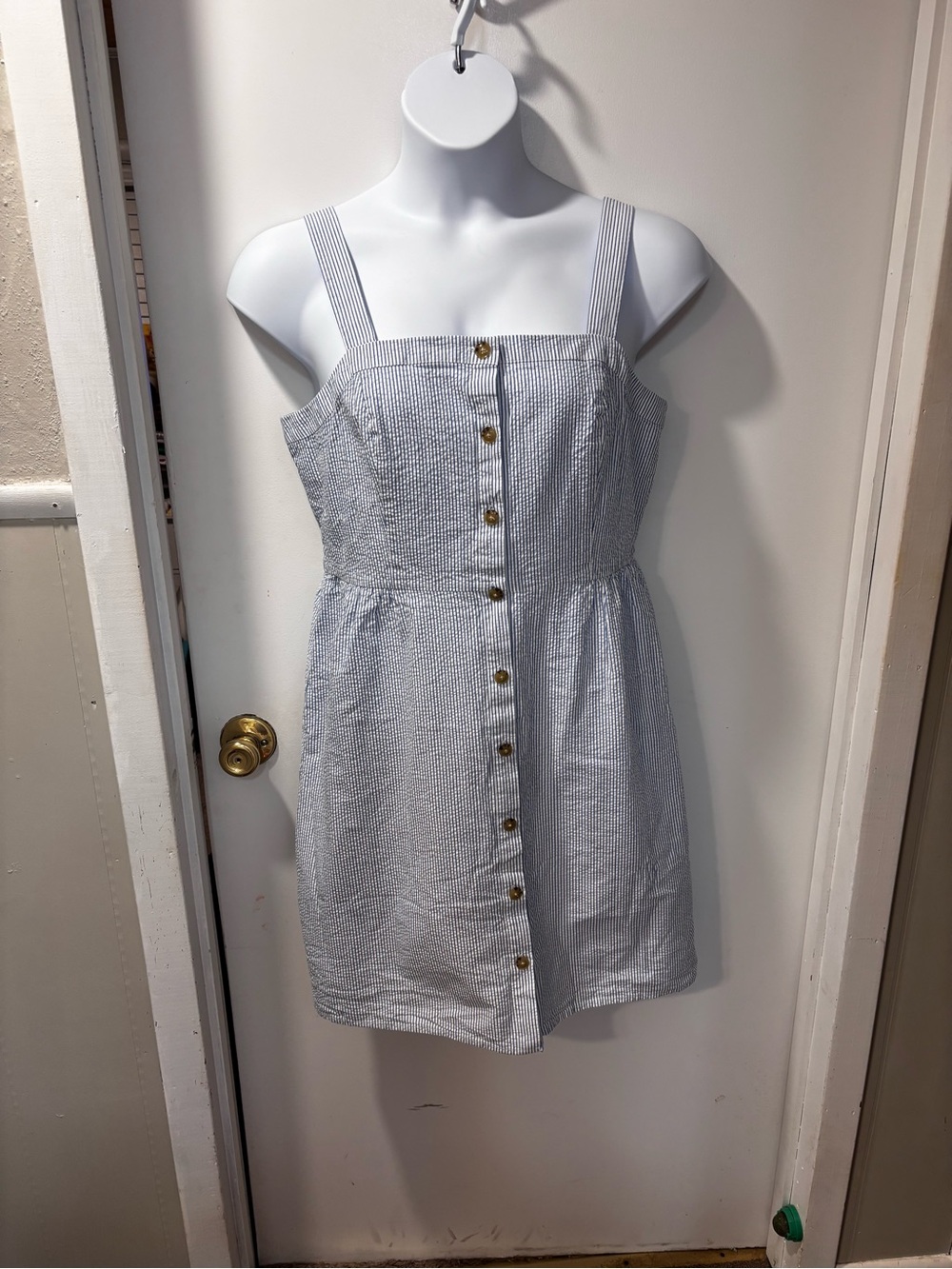 J. Crew Blue and White Striped Mini Dress
